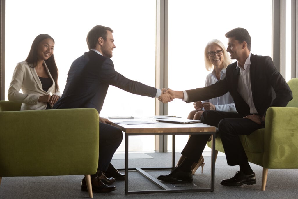 Business people with handshake